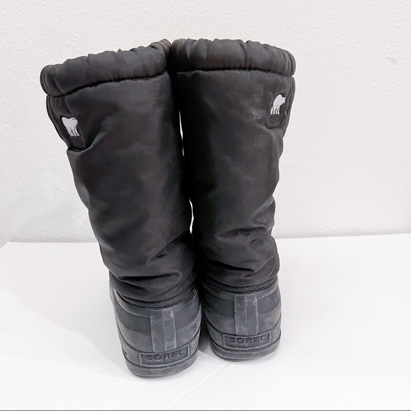 Sorel Cub Winter Insulated Rubber Sole Black Snow Boots Y7 W8.5 - Picture 10 of 16
